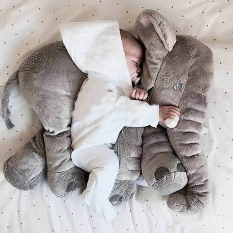 Peluche animal coussin enfant bébé coussin doux pour dormir jouet mignon  éléphant coton